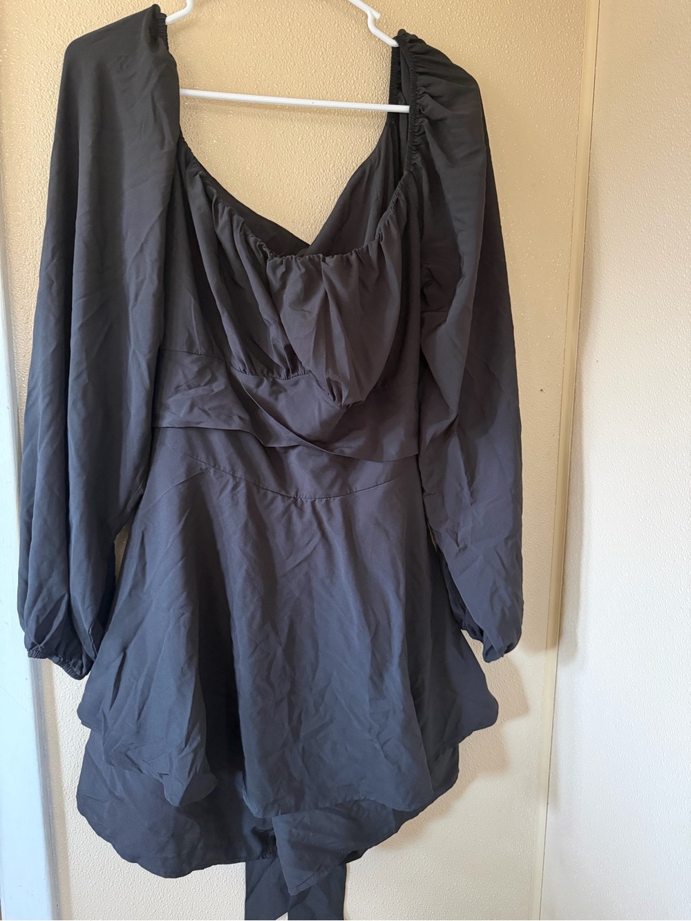 Women's Black Long-Sleeve Romper
